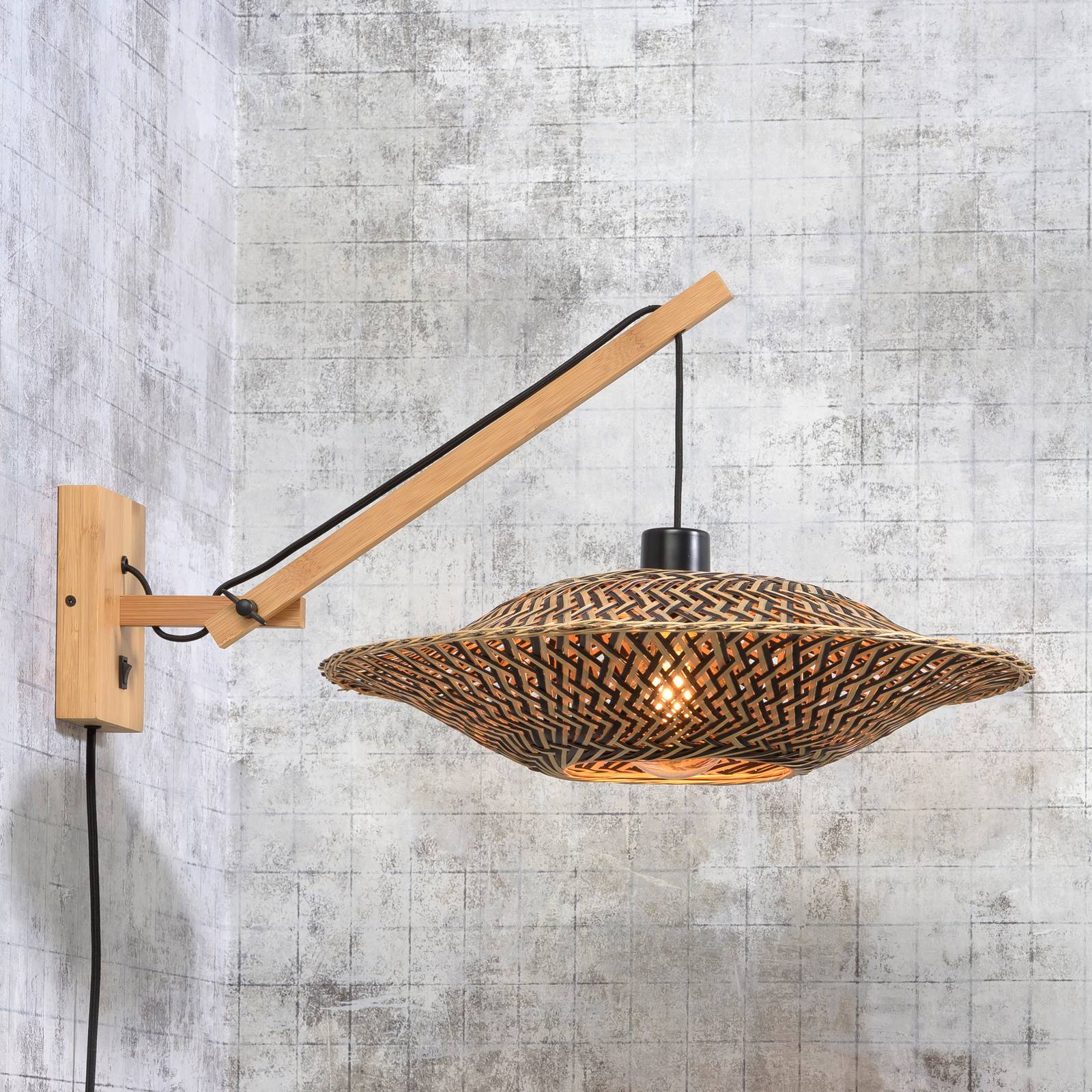 GOOD & MOJO Bali Wandlampe 1 Arm, natur, 44x12cm GOOD & MOJO Bali Wandlampe 1 Arm, natur, 44x12cm von Good & Mojo