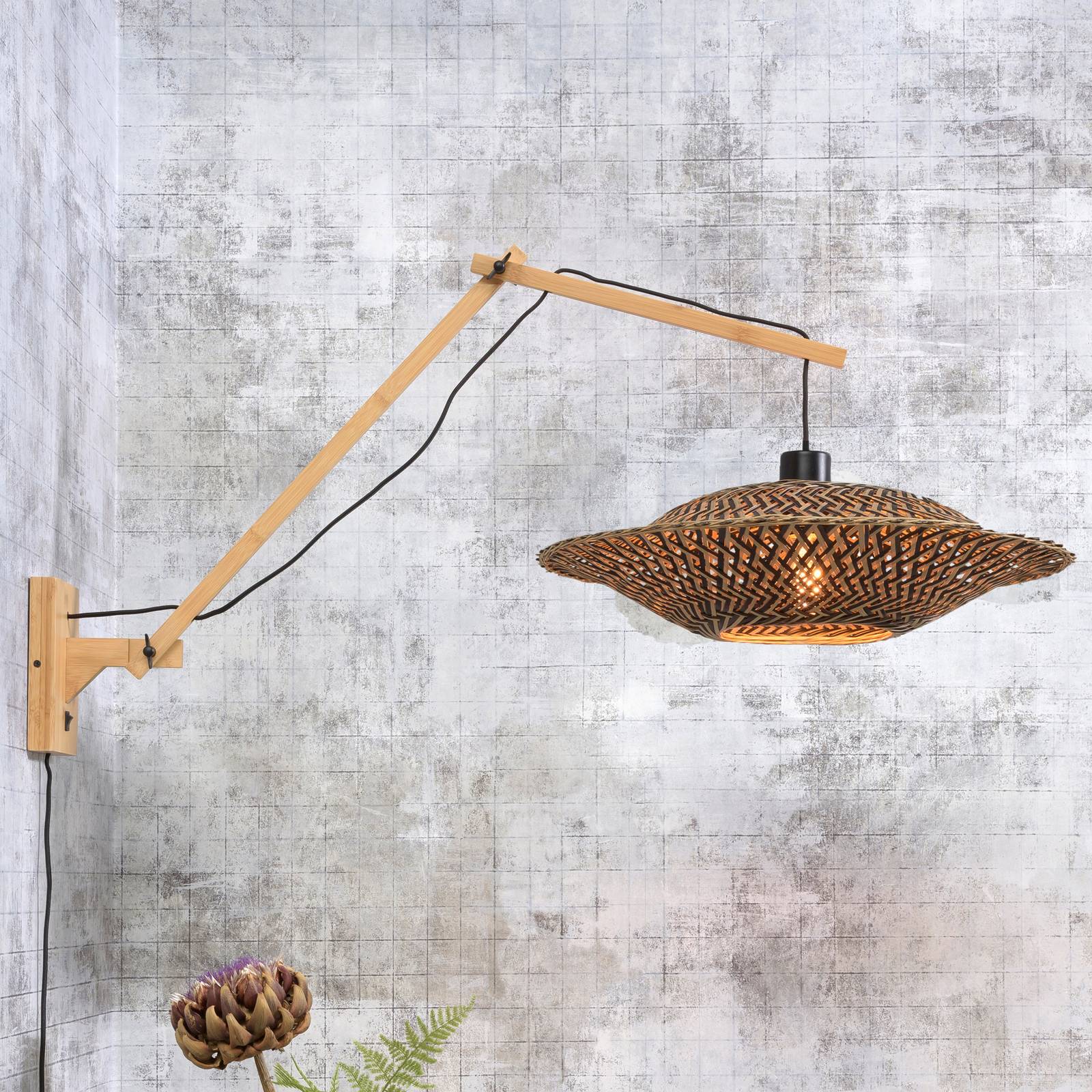 GOOD & MOJO Bali Wandlampe 2 Arme, natur, 44x12cm GOOD & MOJO Bali Wandlampe 2 Arme, natur, 44x12cm von Good & Mojo