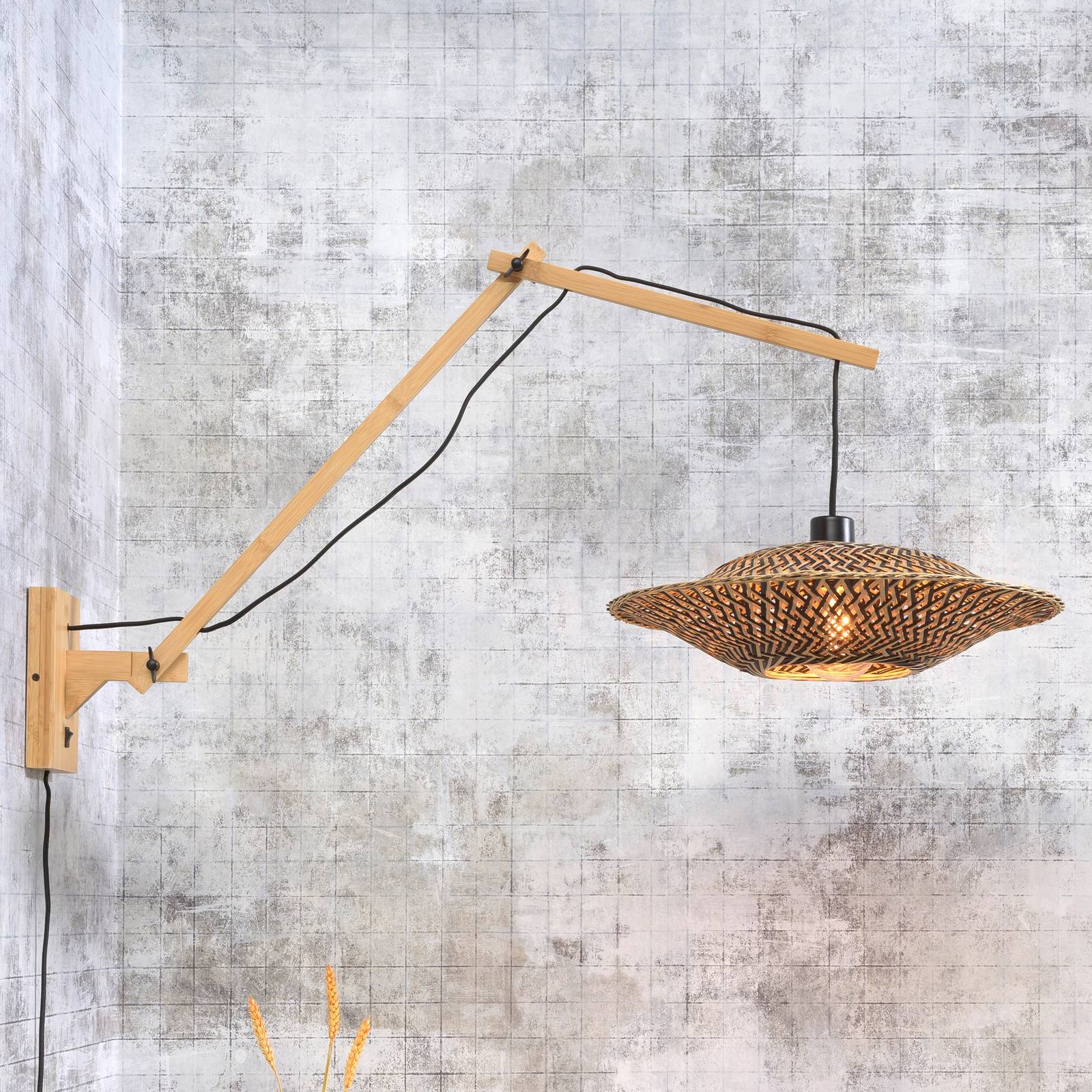 GOOD & MOJO Bali Wandlampe 2 Arme, natur, 60x15cm GOOD & MOJO Bali Wandlampe 2 Arme, natur, 60x15cm von Good & Mojo