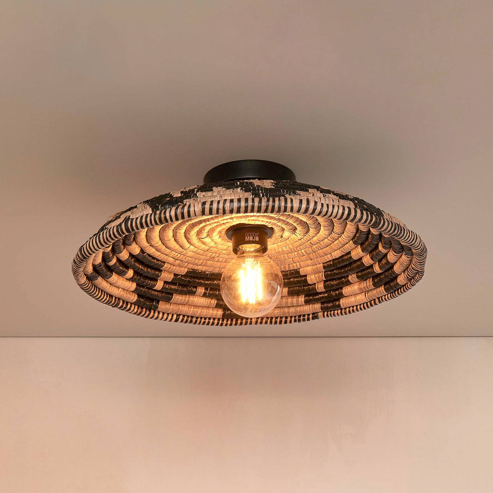 GOOD & MOJO Deckenlampe Andros, schwarz/natur, Ø 45 cm GOOD & MOJO Deckenlampe Andros, schwarz/natur, Ø 45 cm von Good & Mojo