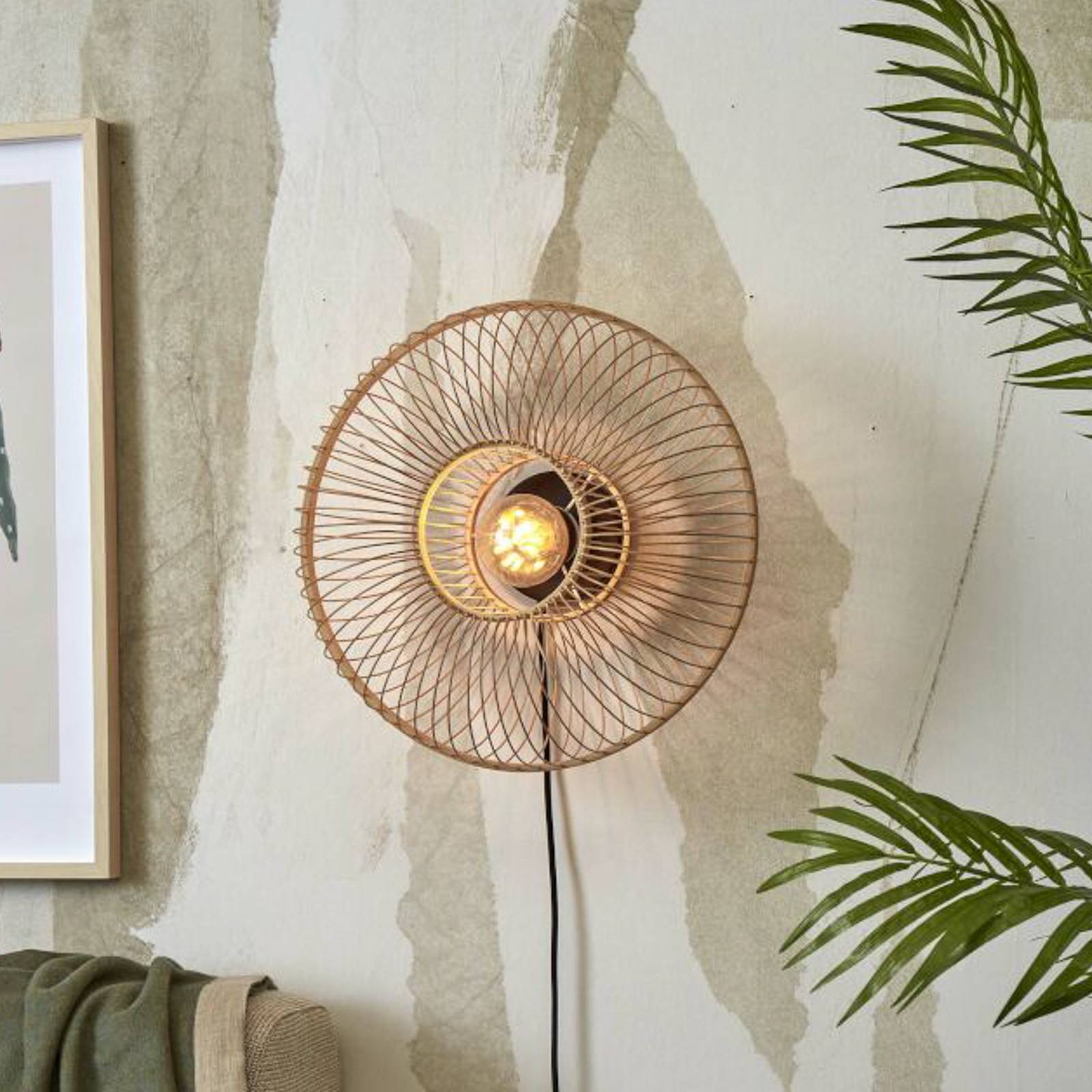 GOOD & MOJO Hokkaido Wandlampe aus Bambus, natur GOOD & MOJO Hokkaido Wandlampe aus Bambus, natur von Good & Mojo