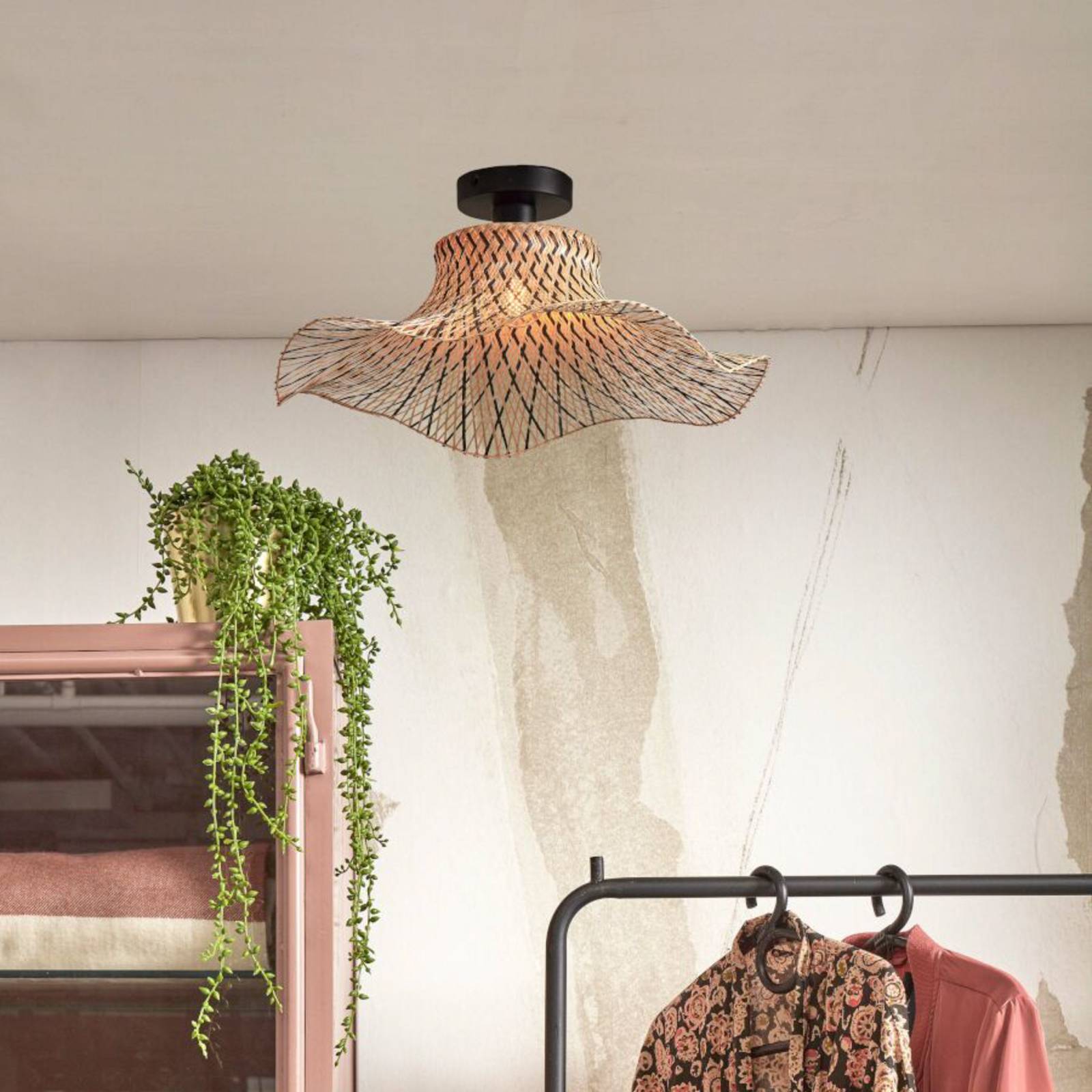 GOOD & MOJO Ibiza Deckenlampe Ø 50cm natur/schwarz GOOD & MOJO Ibiza Deckenlampe Ø 50cm natur/schwarz von Good & Mojo