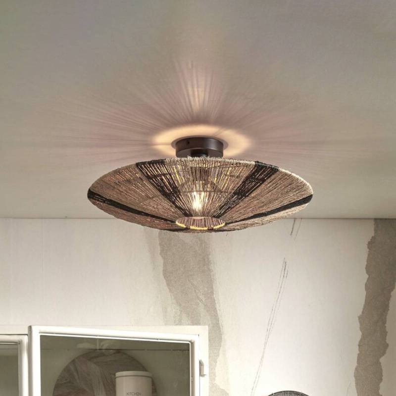 GOOD & MOJO Deckenlampe Iguazu, schwarz/natur, Ø 55 cm von Good & Mojo