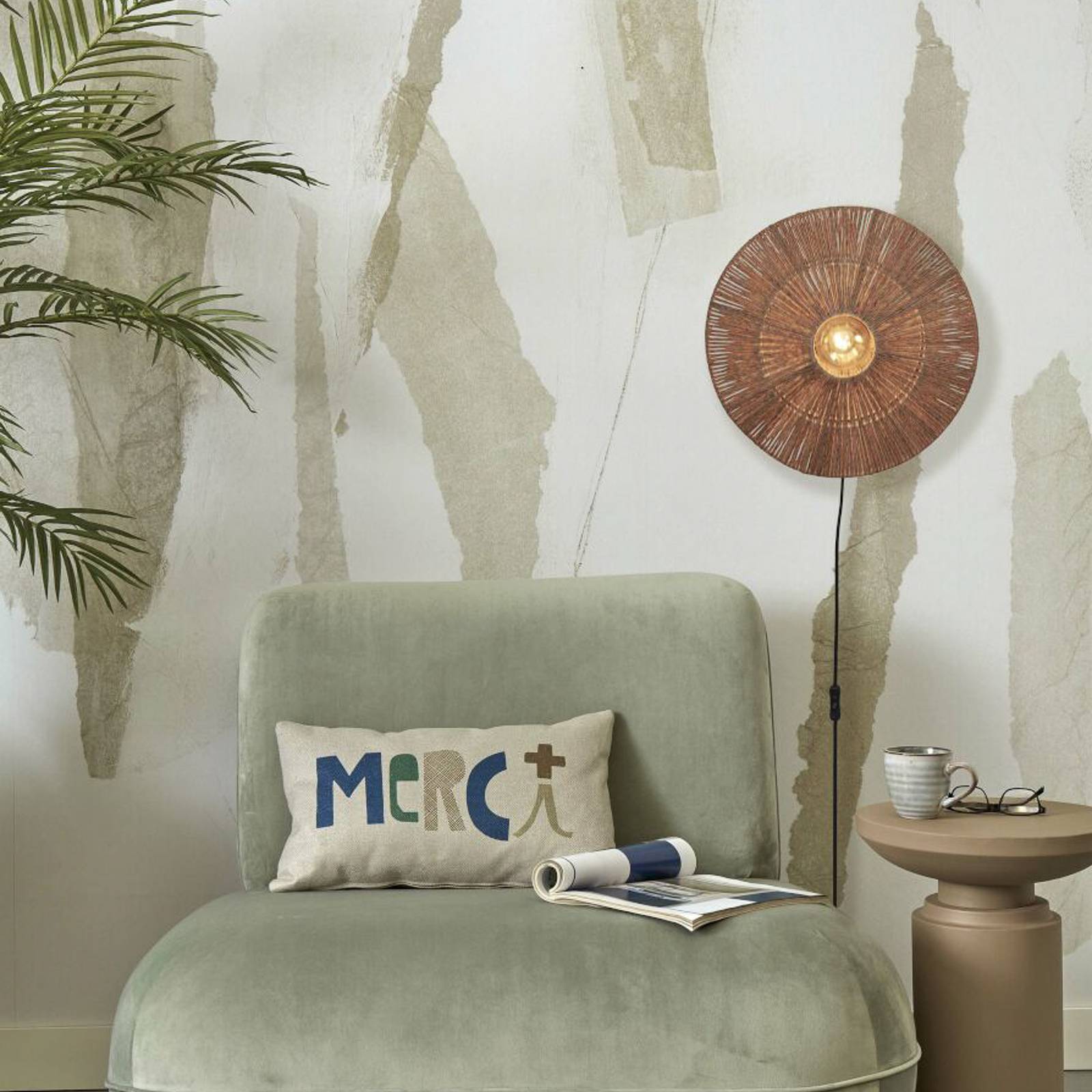GOOD & MOJO Iguazu Wandleuchte Ø40cm natur GOOD & MOJO Iguazu Wandleuchte Ø40cm natur von Good & Mojo