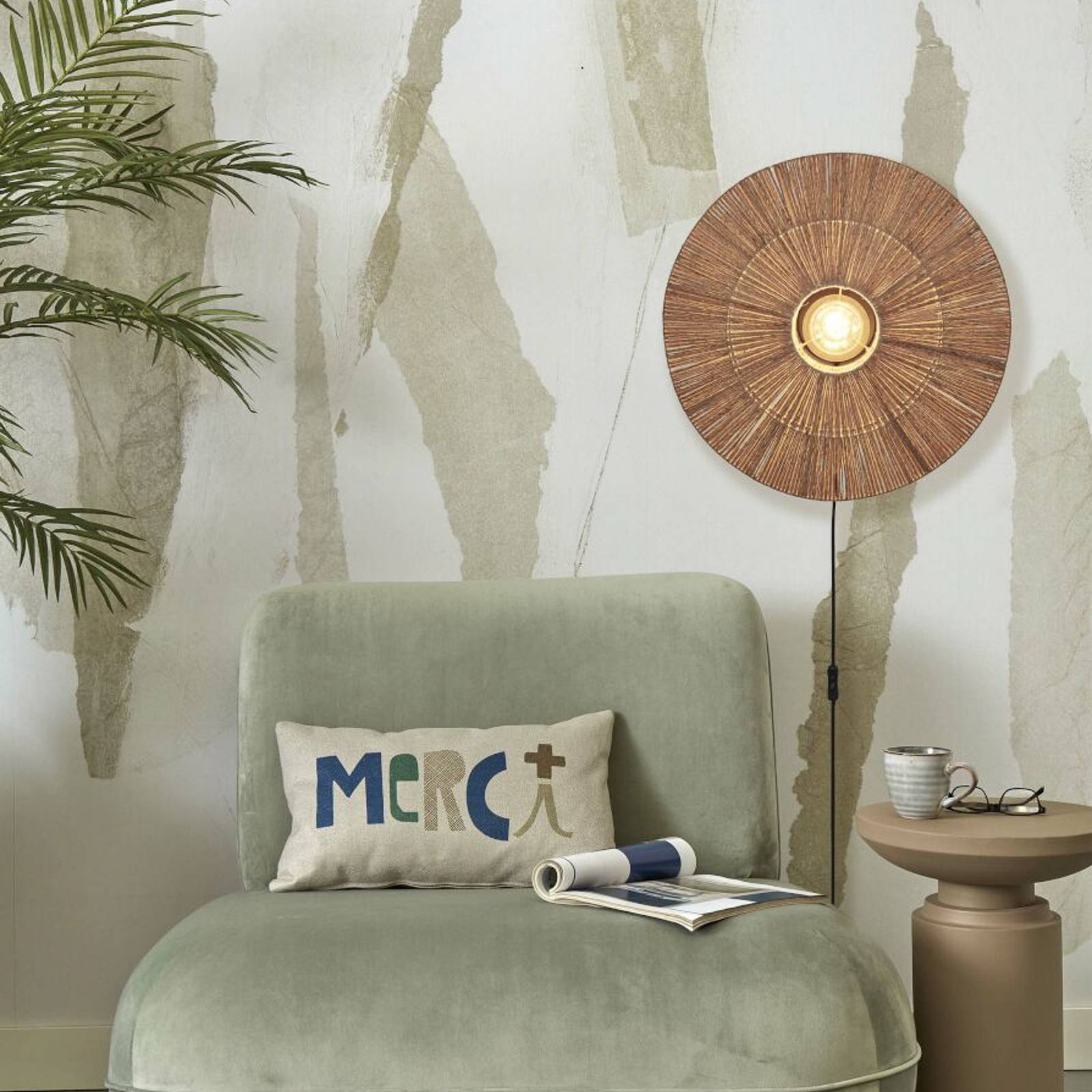 GOOD & MOJO Iguazu Wandleuchte Ø55cm natur GOOD & MOJO Iguazu Wandleuchte Ø55cm natur von Good & Mojo