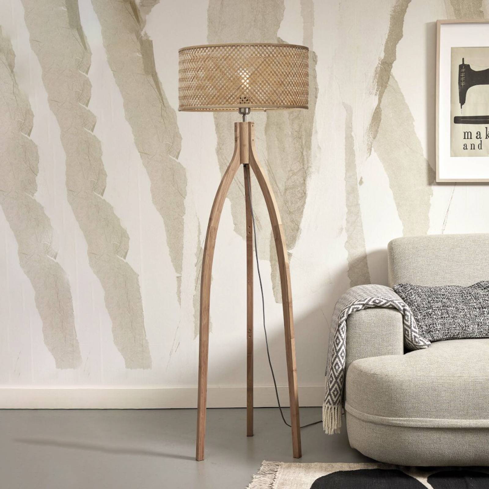 GOOD & MOJO Java Stehlampe Dreibein natur GOOD & MOJO Java Stehlampe Dreibein natur von Good & Mojo