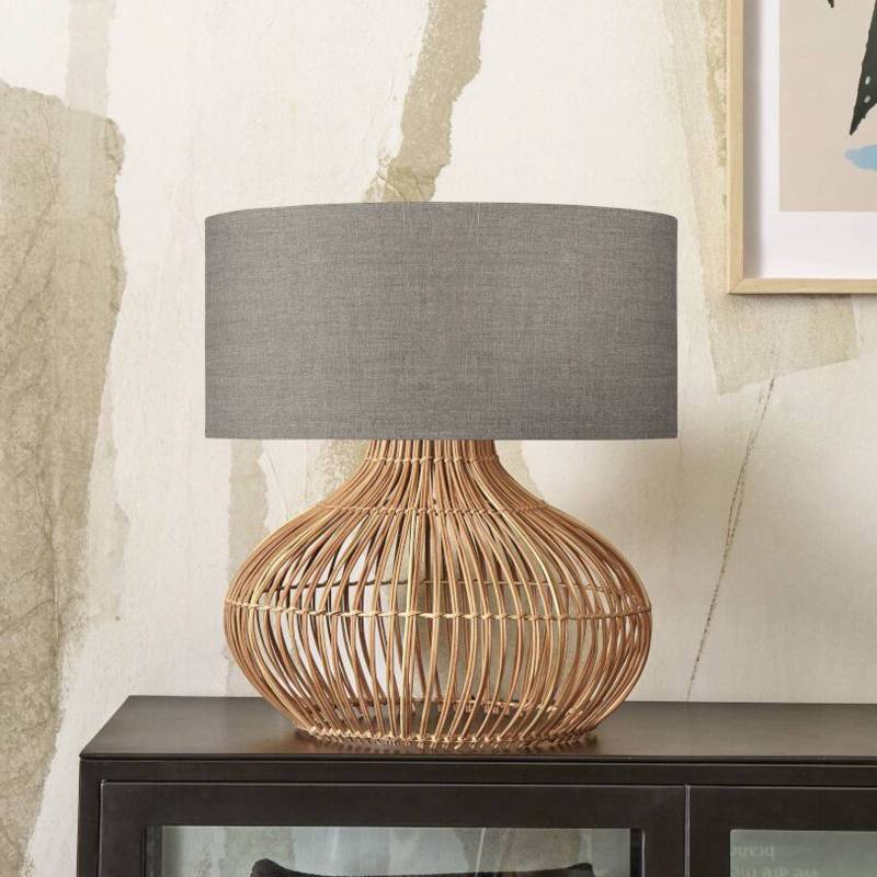 GOOD & MOJO Kalahari Tischlampe 47cm Leinen dunkel von Good & Mojo