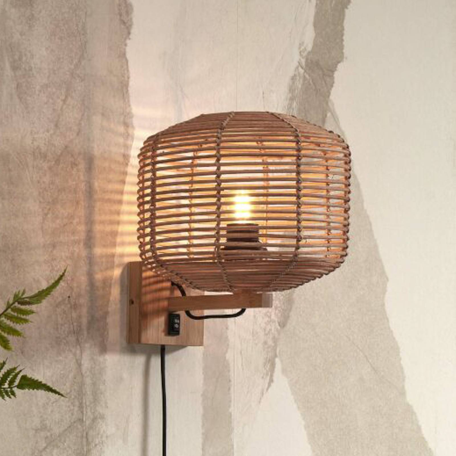 GOOD & MOJO Tanami Wandlampe Stecker 25x20cm natur GOOD & MOJO Tanami Wandlampe Stecker 25x20cm natur von Good & Mojo