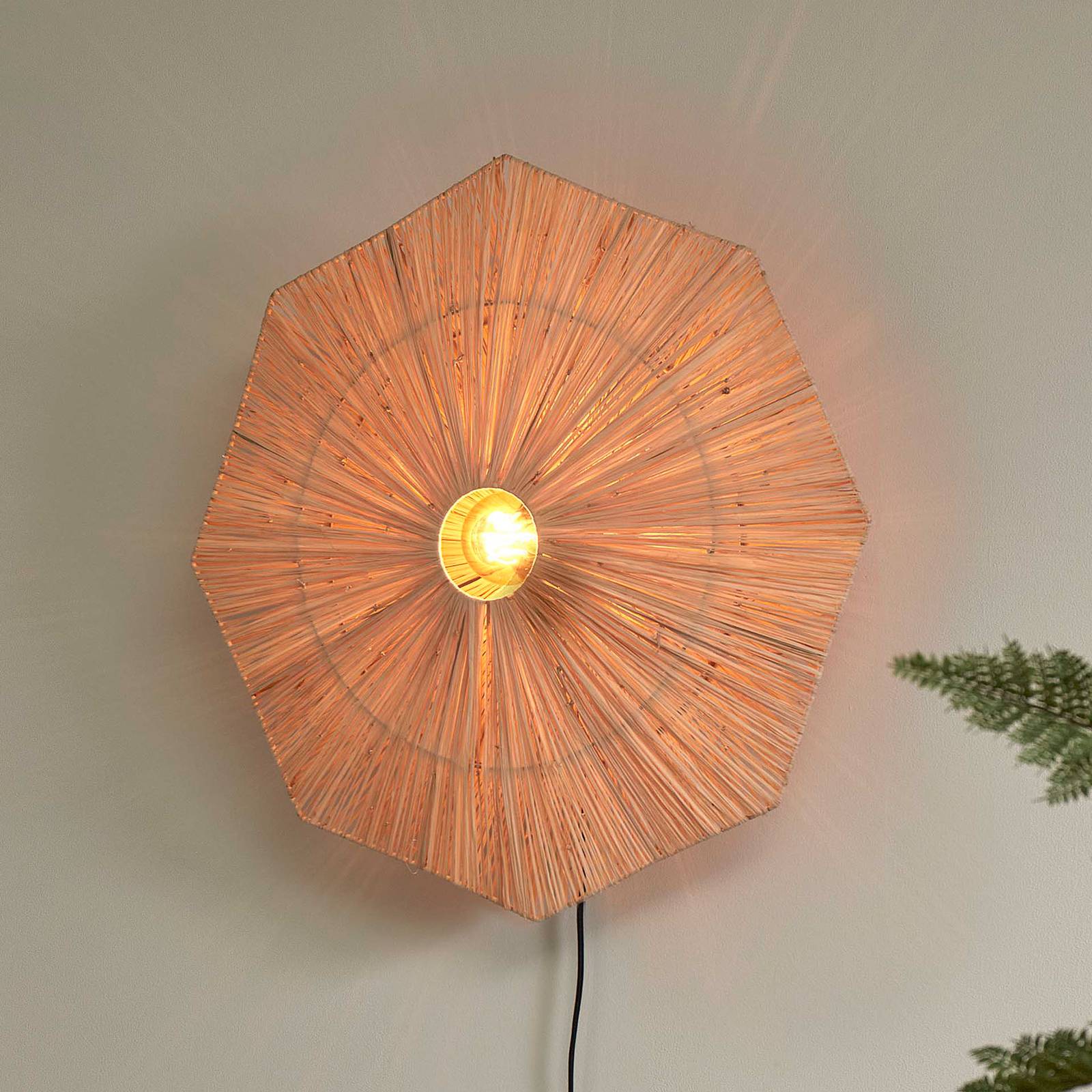 GOOD & MOJO Wandleuchte Panama, natur, Ø 65 cm, Stecker GOOD & MOJO Wandleuchte Panama, natur, Ø 65 cm, Stecker von Good & Mojo