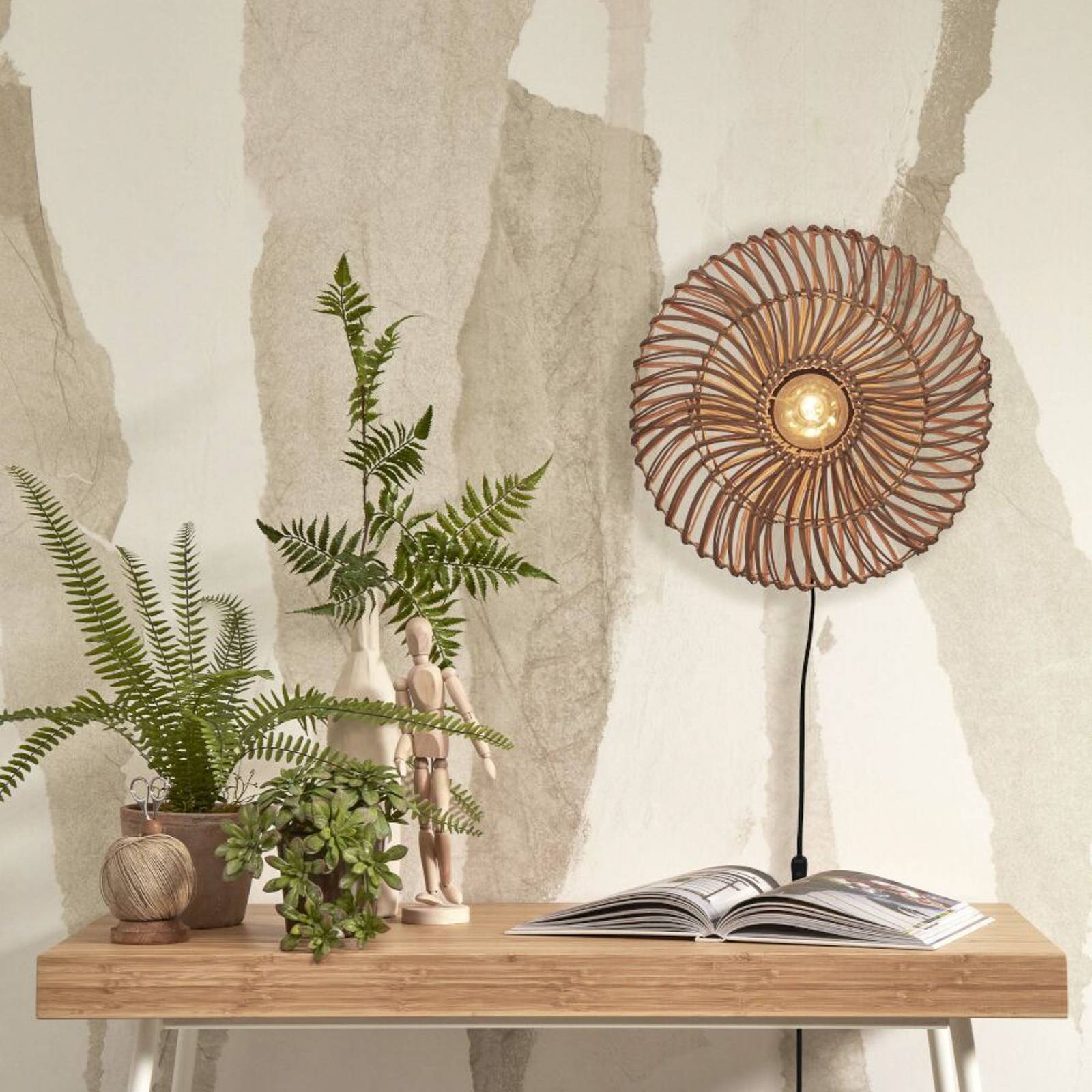 GOOD & MOJO Zanzibar Wandleuchte, Ø 40 cm, natur GOOD & MOJO Zanzibar Wandleuchte, Ø 40 cm, natur von Good & Mojo