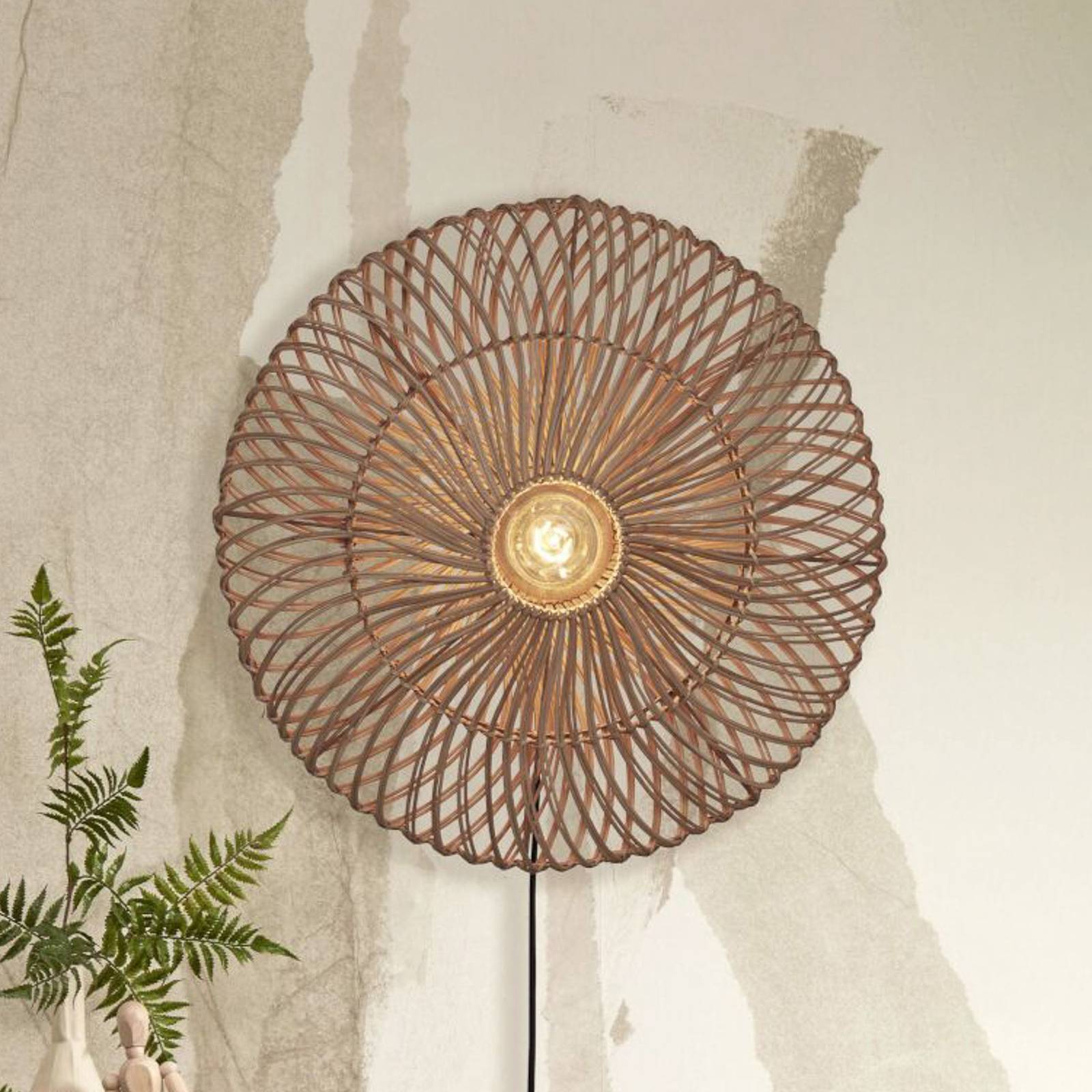 GOOD & MOJO Zanzibar Wandleuchte, Ø 55 cm, natur GOOD & MOJO Zanzibar Wandleuchte, Ø 55 cm, natur von Good & Mojo