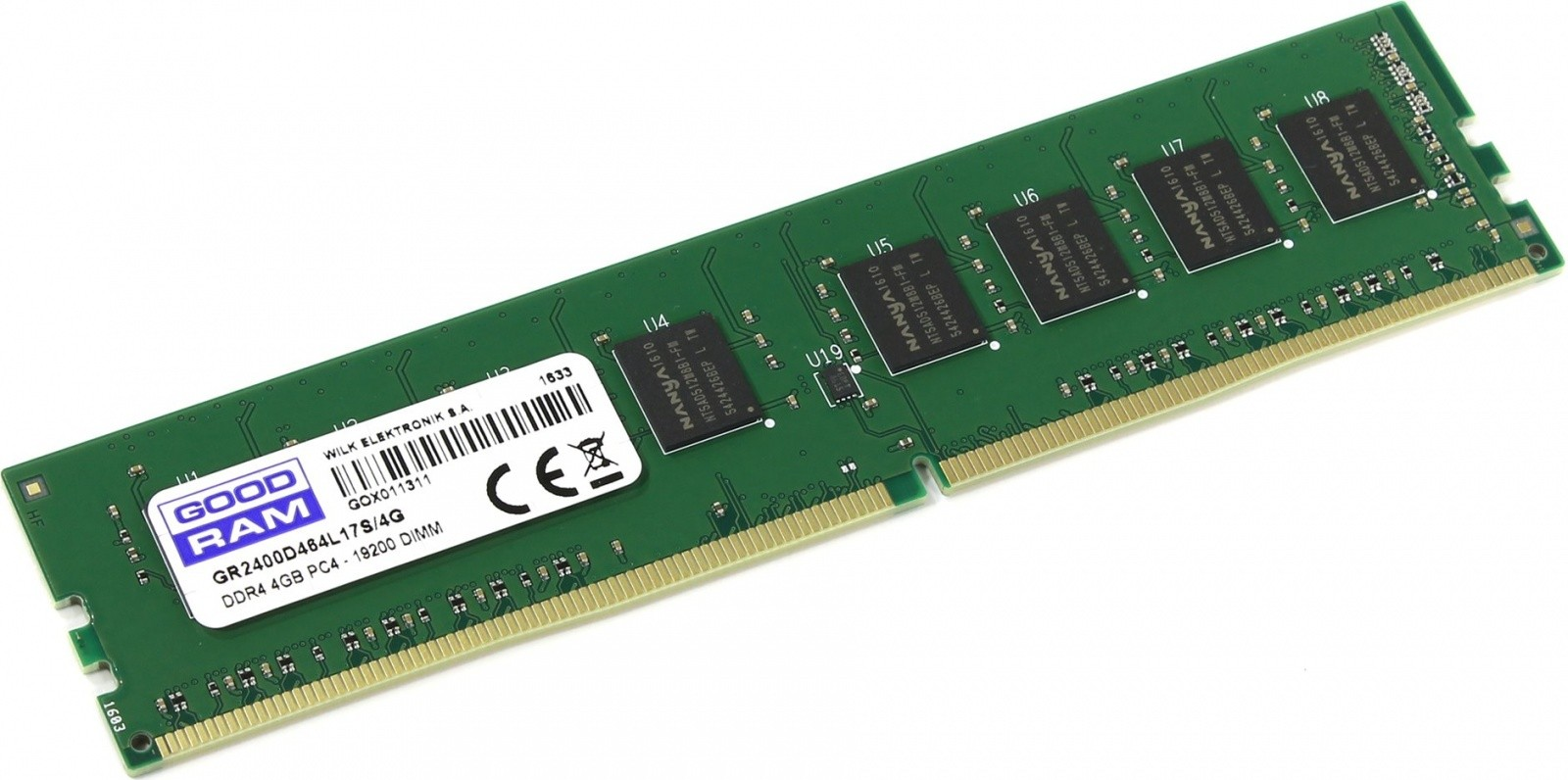 GoodRam - DDR4 - 4 GB - DIMM 288-PIN - 2400 MHz / PC4-19200 - CL17 - 1.2 V - ungepuffert - non-ECC (GR2400D464L17S/4G) von GoodRam