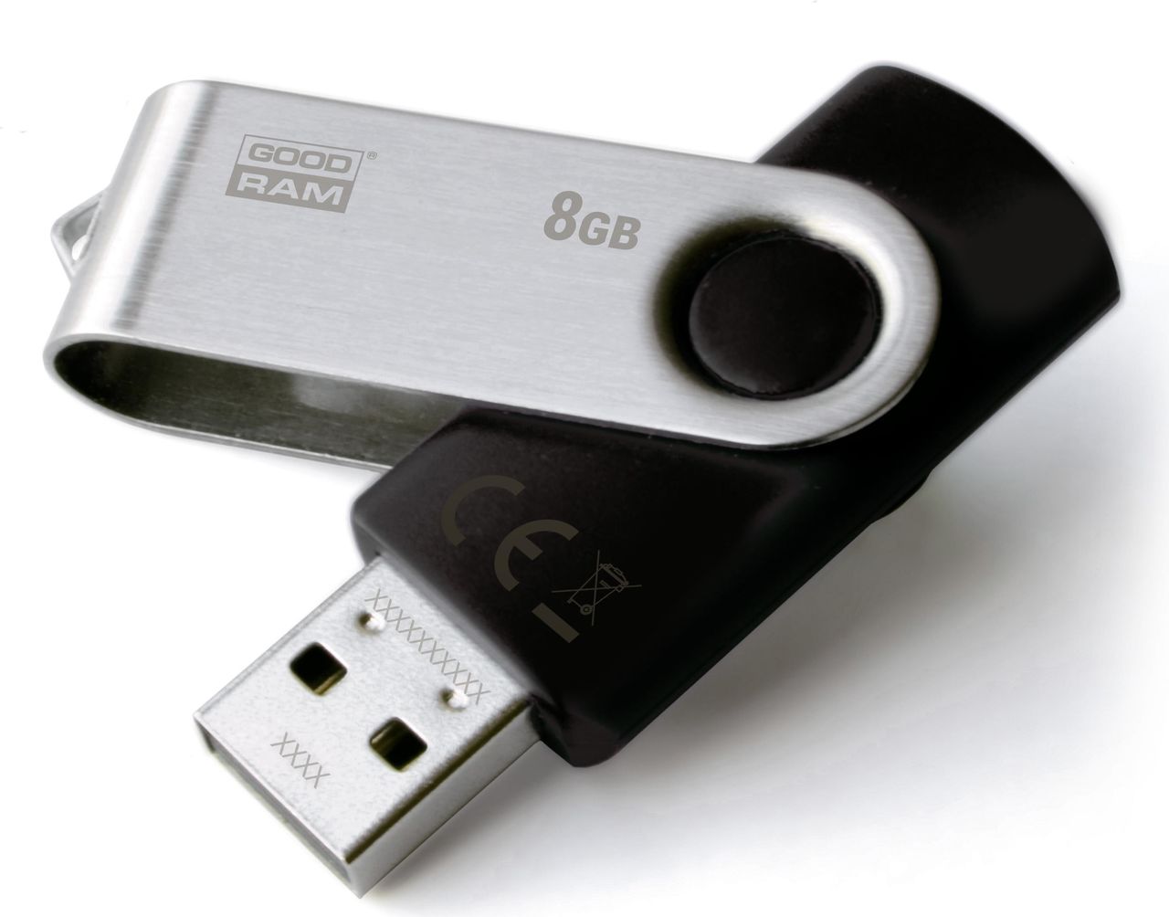 Goodram 8GB USB 2.0 - USB 2.0 - Typ A - Mac OS X 10.5 Leopard - Mac OS X 10.6 Snow Leopard - Mac OS X 10.7 Lion - Mac OS X 10.8 Mountain Lion - - Drehring - Schwarz - Silber - Schockresistent - Röntgenstrahlenbeständig (UTS2-0080K0R11) von GoodRam