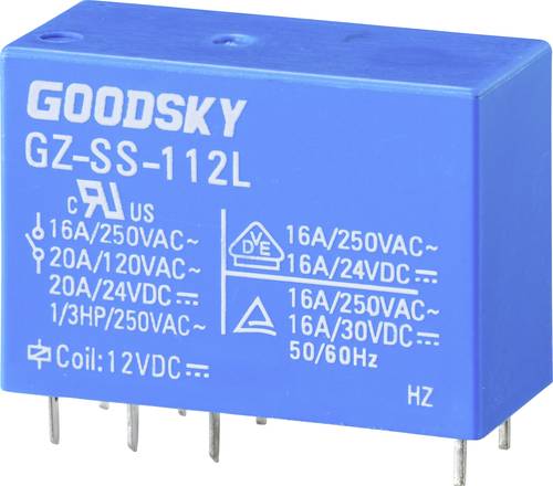GoodSky GZ-SS-112L Printrelais 12 V/DC 20A 1 Wechsler 1 St. Tube von GoodSky
