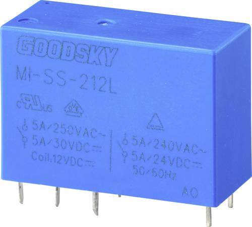 GoodSky MI-SS-212L Printrelais 12 V/DC 5A 2 Wechsler 1 St. Tube von GoodSky