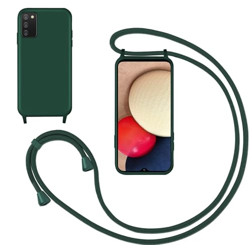 GoodcAcy Handykette Handyhülle für Samsung Galaxy A03S,Smartphone Necklace Hülle mit Band Schutzhülle mit Kette zum umhängen Halskette Flüssig Silikon Case für Samsung Galaxy A03S,Grün von GoodcAcy