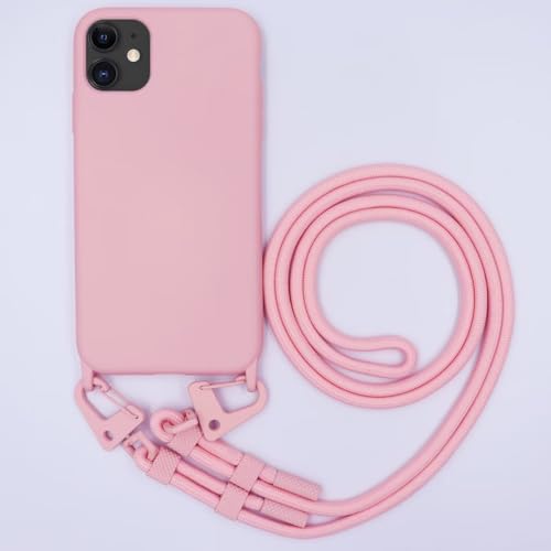 GoodcAcy Kompatibel mit iPhone 15 Plus Hülle,Handykette Hülle Silikon Seil Necklace Handyhülle mit Kordel Tasche TPU Bumper Schutzhülle für 15 Plus iPhone hülle mit Band - Rosa von GoodcAcy