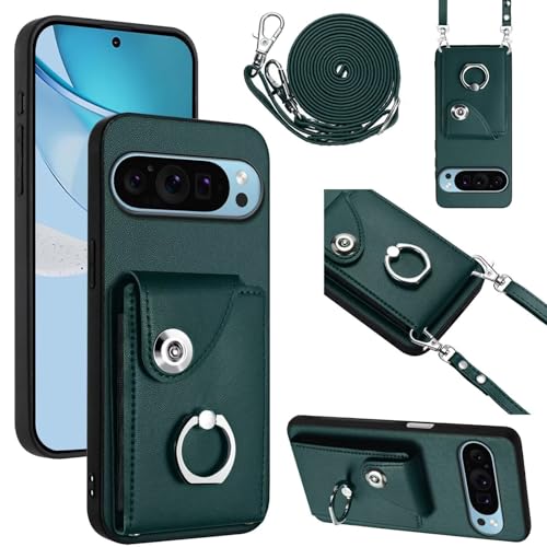 GoodcAcy Schutzhülle Kompatibel mit Google Pixel 9 Pro Hülle, Handyhülle Leder Klapphülle Handytasche Flip Wallet Case Lederhülle, mit Reißverschluss Band Ring Ständer Case für Frauen -grün GoodcAcy Schutzhülle Kompatibel mit Google Pixel 9 Pro Hülle, Handyhülle Leder Klapphülle Handytasche Flip Wallet Case Lederhülle, mit Reißverschluss Band Ring Ständer Case für Frauen -grün von GoodcAcy