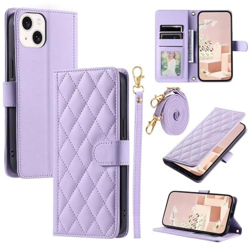 Handyhülle für iPhone 11 Hülle mit Band Klappbar,Premium Leder Klappbar Tasche Flip Case Magnet Kartenfach Standfunktion Klapphülle Schutzhülle für iPhone 11(Purple) von GoodcAcy