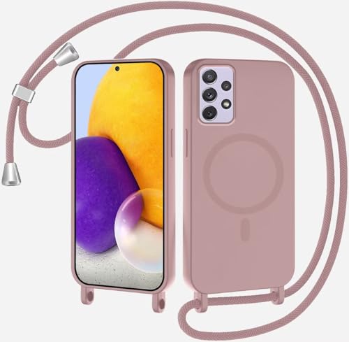 Magnetische Handykette für Samsung Galaxy A72 5G Hülle mit Band, Handyhülle Kompatibel mit MagSafe, Silikon Seil Necklace Handyhülle PU Stoßfest mit Abnehmbar Kordel zum Umhängen Case - Sandpulver Magnetische Handykette für Samsung Galaxy A72 5G Hülle mit Band, Handyhülle Kompatibel mit MagSafe, Silikon Seil Necklace Handyhülle PU Stoßfest mit Abnehmbar Kordel zum Umhängen Case - Sandpulver von GoodcAcy