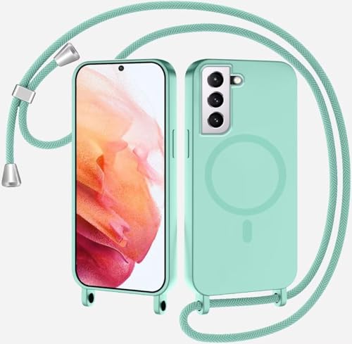 Magnetische Handykette für Samsung Galaxy S21 Plus Hülle mit Band, Handyhülle Kompatibel mit MagSafe, Silikon Seil Necklace Handyhülle PU Stoßfest mit Abnehmbar Kordel zum Umhängen Case - Minzgrün Magnetische Handykette für Samsung Galaxy S21 Plus Hülle mit Band, Handyhülle Kompatibel mit MagSafe, Silikon Seil Necklace Handyhülle PU Stoßfest mit Abnehmbar Kordel zum Umhängen Case - Minzgrün von GoodcAcy