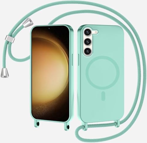 Magnetische Handykette für Samsung Galaxy S23 Hülle mit Band, Handyhülle Kompatibel mit MagSafe, Silikon Seil Necklace Handyhülle PU Stoßfest mit Abnehmbar Kordel zum Umhängen Case - Minzgrün Magnetische Handykette für Samsung Galaxy S23 Hülle mit Band, Handyhülle Kompatibel mit MagSafe, Silikon Seil Necklace Handyhülle PU Stoßfest mit Abnehmbar Kordel zum Umhängen Case - Minzgrün von GoodcAcy