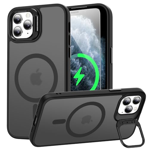 Goodon Magnetische Schutzhülle für iPhone 11 Pro, mit Displayschutzfolie, integrierter Metall-Kamera-Ständer, kompatibel mit kabellosem Laden, matte Schutzhülle, 5,8 Zoll (14,7 cm), für Männer, von Goodon