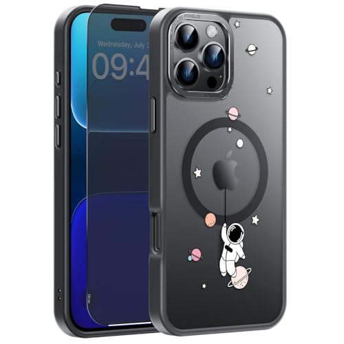 Goodon Schutzhülle für iPhone 16 Pro, mit Sichtschutz, kompatibel mit Magsafe, stoßfest, durchscheinend, matt, niedliches Blumendesign, für Damen und Mädchen, Astronaut Spacewalk Goodon Schutzhülle für iPhone 16 Pro, mit Sichtschutz, kompatibel mit Magsafe, stoßfest, durchscheinend, matt, niedliches Blumendesign, für Damen und Mädchen, Astronaut Spacewalk von Goodon