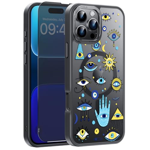 Goodon Schutzhülle für iPhone 16 Pro mit Sichtschutz, kompatibel mit Magsafe, stoßfest, durchscheinend, matt, niedliches Blumendesign, für Damen und Mädchen, bezaubernde Augen Goodon Schutzhülle für iPhone 16 Pro mit Sichtschutz, kompatibel mit Magsafe, stoßfest, durchscheinend, matt, niedliches Blumendesign, für Damen und Mädchen, bezaubernde Augen von Goodon