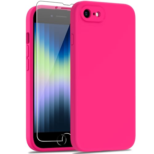 Goodon Schutzhülle für iPhone SE 2022 3rd/SE 2020 2nd gen – iPhone 8/7 Hülle mit Displayschutzfolie, Kameraschutz, Stoßfeste Schutzhülle aus Flüssigsilikon, 11,9 cm (4,7 Zoll) für Damen und Mädchen – von Goodon