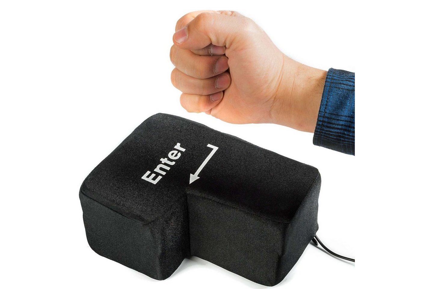 Goods+Gadgets Big Enter Button XXL USB-Tastatur (Enter-Taste mit Tisch-Kissen) von Goods+Gadgets