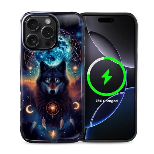 Goodsprout Für iPhone 16 Pro Hülle für MagSafe Glänzende Hartschale Acryl und Silikon Soft Shell Kombination Telefonstil 2-in-1 Blau Mond Wolf Traumfänger Sternennacht Muster Goodsprout Für iPhone 16 Pro Hülle für MagSafe Glänzende Hartschale Acryl und Silikon Soft Shell Kombination Telefonstil 2-in-1 Blau Mond Wolf Traumfänger Sternennacht Muster von Goodsprout