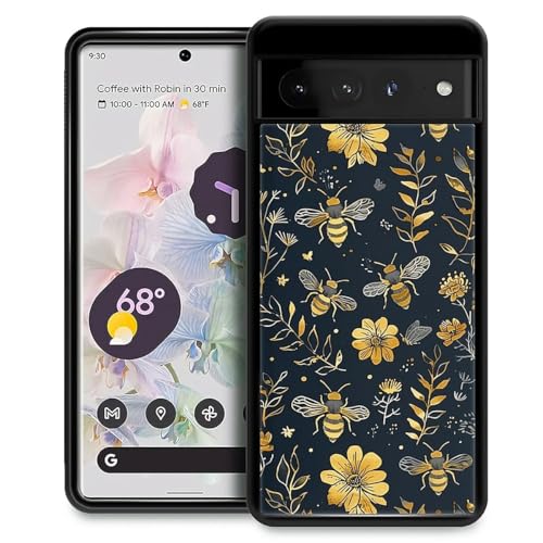 Goodsprout Kompatibel mit Google Pixel 7 Pro, Vintage-Schutzhülle mit gelbem Bienen-Blumenmuster, stoßfest, kratzfest, harte Rückseite aus Polycarbonat für Google Pixel 7 Pro Goodsprout Kompatibel mit Google Pixel 7 Pro, Vintage-Schutzhülle mit gelbem Bienen-Blumenmuster, stoßfest, kratzfest, harte Rückseite aus Polycarbonat für Google Pixel 7 Pro von Goodsprout