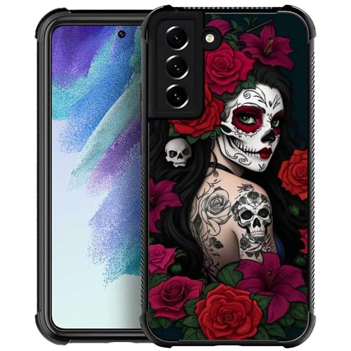 Goodsprout Kompatibel mit Samsung Galaxy S22 Hülle, Lady Rose Skull Amazing Pattern Design Stoßfest Anti-Scratch Hard PC Back Case für Samsung Galaxy S22 Goodsprout Kompatibel mit Samsung Galaxy S22 Hülle, Lady Rose Skull Amazing Pattern Design Stoßfest Anti-Scratch Hard PC Back Case für Samsung Galaxy S22 von Goodsprout