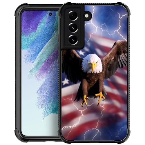 Goodsprout Kompatibel mit Samsung Galaxy S23 Hülle, Flying Eagle American Flag Lightning Amazing Pattern Design Stoßfest Anti-Scratch Hard PC Back Case für Samsung Galaxy S23 Hülle von Goodsprout