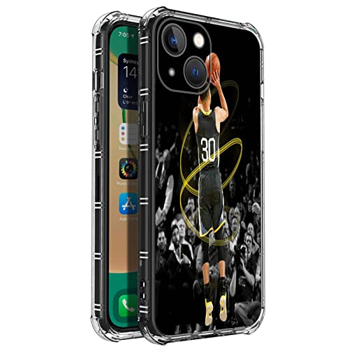 Goodsprout Kompatibel mit iPhone 14 Hülle, transparent mit Nr. 30 Basketballspieler Muster Design Kunststoff TPU Bumper Schutzhülle für Apple iPhone 14 von Goodsprout