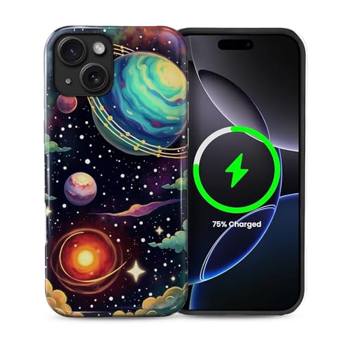 Goodsprout MagSafe Schutzhülle für iPhone 14, glänzend, Hartschale aus Acryl und Silikon, weiche Schale, Kombination, Telefon-Stil, 2-in-1, Fantasy-Weltraum, buntes Muster Goodsprout MagSafe Schutzhülle für iPhone 14, glänzend, Hartschale aus Acryl und Silikon, weiche Schale, Kombination, Telefon-Stil, 2-in-1, Fantasy-Weltraum, buntes Muster von Goodsprout