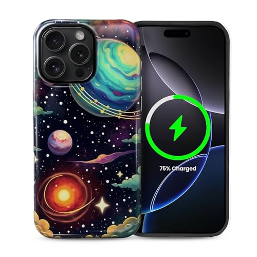 Goodsprout MagSafe Schutzhülle für iPhone 16 Pro, glänzende Hartschale, Acryl und Silikon, weiche Schale, Kombination, Telefon-Stil, 2-in-1, Fantasy-Weltraum, buntes Muster Goodsprout MagSafe Schutzhülle für iPhone 16 Pro, glänzende Hartschale, Acryl und Silikon, weiche Schale, Kombination, Telefon-Stil, 2-in-1, Fantasy-Weltraum, buntes Muster von Goodsprout