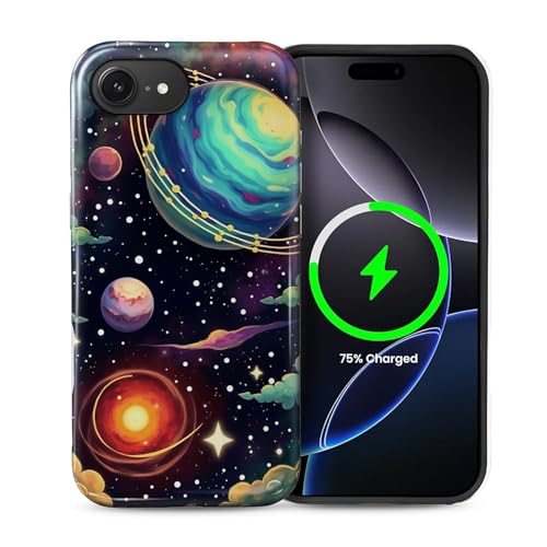 Goodsprout MagSafe Schutzhülle für iPhone 16e, glänzend, Hartschale aus Acryl und Silikon, weiche Schale, Kombination, Telefon-Stil, 2-in-1, Fantasy-Weltraum, buntes Muster Goodsprout MagSafe Schutzhülle für iPhone 16e, glänzend, Hartschale aus Acryl und Silikon, weiche Schale, Kombination, Telefon-Stil, 2-in-1, Fantasy-Weltraum, buntes Muster von Goodsprout