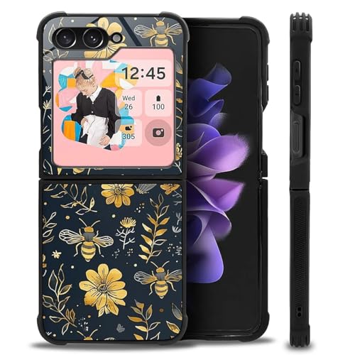 Goodsprout Schutzhülle für Samsung Galaxy Z Flip 5 5G, Vintage-Stil, gelbe Biene, Blumenmuster, stoßfest, kratzfest, harte Rückseite aus Polycarbonat, für Samsung Galaxy Z Flip 5 5G Goodsprout Schutzhülle für Samsung Galaxy Z Flip 5 5G, Vintage-Stil, gelbe Biene, Blumenmuster, stoßfest, kratzfest, harte Rückseite aus Polycarbonat, für Samsung Galaxy Z Flip 5 5G von Goodsprout