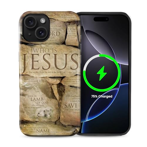 Goodsprout Schutzhülle für iPhone 15, MagSafe, glänzende Hartschale aus Acryl und Silikon, weiche Schale, Kombination, Telefon-Stil, 2-in-1, christlicher Glaube, Jesus-Muster Goodsprout Schutzhülle für iPhone 15, MagSafe, glänzende Hartschale aus Acryl und Silikon, weiche Schale, Kombination, Telefon-Stil, 2-in-1, christlicher Glaube, Jesus-Muster von Goodsprout