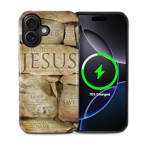 Goodsprout Schutzhülle für iPhone 16, MagSafe, glänzende Hartschale aus Acryl und Silikon, weiche Schale, Kombination, Telefon-Stil, 2-in-1, christlicher Glaube, Jesus-Muster Goodsprout Schutzhülle für iPhone 16, MagSafe, glänzende Hartschale aus Acryl und Silikon, weiche Schale, Kombination, Telefon-Stil, 2-in-1, christlicher Glaube, Jesus-Muster von Goodsprout