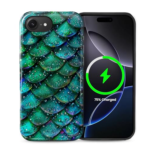 Goodsprout Schutzhülle für iPhone 16e für MagSafe Glänzende Hartschale Acryl und Silikon Soft Shell Kombination Telefonstil 2-in-1 Grün Meerjungfrau Schuppen Muster Goodsprout Schutzhülle für iPhone 16e für MagSafe Glänzende Hartschale Acryl und Silikon Soft Shell Kombination Telefonstil 2-in-1 Grün Meerjungfrau Schuppen Muster von Goodsprout