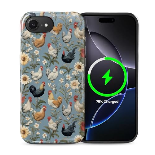 Goodsprout Schutzhülle für iPhone 16e für MagSafe Glänzende Hartschale Acryl und Silikon Soft Shell Kombination Telefonstil 2-in-1 Vintage Bauernhoftier Hühnerliebhaber Muster Goodsprout Schutzhülle für iPhone 16e für MagSafe Glänzende Hartschale Acryl und Silikon Soft Shell Kombination Telefonstil 2-in-1 Vintage Bauernhoftier Hühnerliebhaber Muster von Goodsprout