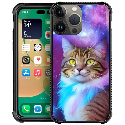 Schutzhülle für iPhone 11 Pro, Trippy Cat mit Weltraum, iPhone 11 Pro Hüllen für Mädchen und Jungen, individuelles Muster, stoßfest, kratzfest, harte PC-Rückseite für Apple iPhone 11 Pro von Goodsprout