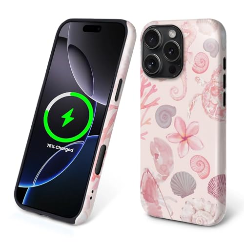 Schutzhülle für iPhone 14 Pro, kompatibel mit Magsafe, 2-lagige Hartschale und Silikonhülle, stoßfester Schutz, matt, hochwertige und modische Handyhülle, Rosa Meerestiere, Frangipani Schutzhülle für iPhone 14 Pro, kompatibel mit Magsafe, 2-lagige Hartschale und Silikonhülle, stoßfester Schutz, matt, hochwertige und modische Handyhülle, Rosa Meerestiere, Frangipani von Goodsprout