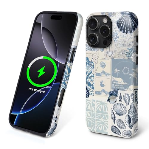 Schutzhülle für iPhone 15 Pro, kompatibel mit Magsafe, 2-lagige Hartschale und Silikonhülle, stoßfester Schutz, matt, hochwertige und modische Handyhülle, Motiv: blaue Meerestiere, Patchwork-Kunst Schutzhülle für iPhone 15 Pro, kompatibel mit Magsafe, 2-lagige Hartschale und Silikonhülle, stoßfester Schutz, matt, hochwertige und modische Handyhülle, Motiv: blaue Meerestiere, Patchwork-Kunst von Goodsprout