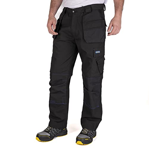 Goodyear Herren Triple-genähtes Holster Taschen-Multi-Werkzeug-Taschen Klassische Fracht Kneepad Taschen Arbeitssicherheit Hosen, Schwarz, 38" Taille Regular Leg (31" ) von Goodyear