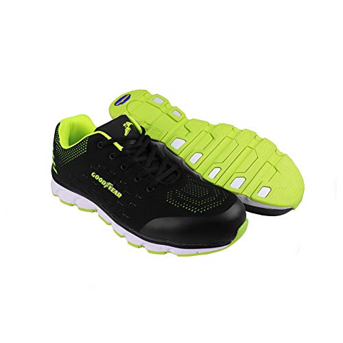 Goodyear Männer Frauen Unisex Arbeitskleidung Sport Comfort Sole Composite Metal Free Safety Toe & Midsole Arbeitssicherheit Trainer S1P SRA, Schwarz / Grün, 45 EU Goodyear Männer Frauen Unisex Arbeitskleidung Sport Comfort Sole Composite Metal Free Safety Toe & Midsole Arbeitssicherheit Trainer S1P SRA, Schwarz / Grün, 45 EU von Goodyear