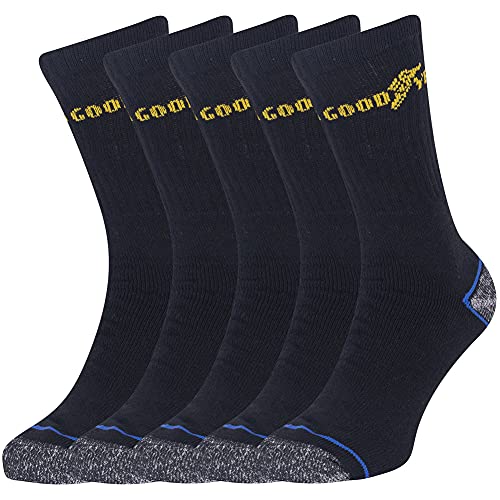 Goodyear Arbeitskleidung GYSCK004 Strapazierfähige, gepolsterte Fersen-Zehen-Kontrast-Arbeitssocken, Schwarz , Einheitsgröße (UK 6-11) (EU 39-46), 5er-Pack Goodyear Arbeitskleidung GYSCK004 Strapazierfähige, gepolsterte Fersen-Zehen-Kontrast-Arbeitssocken, Schwarz , Einheitsgröße (UK 6-11) (EU 39-46), 5er-Pack von Goodyear